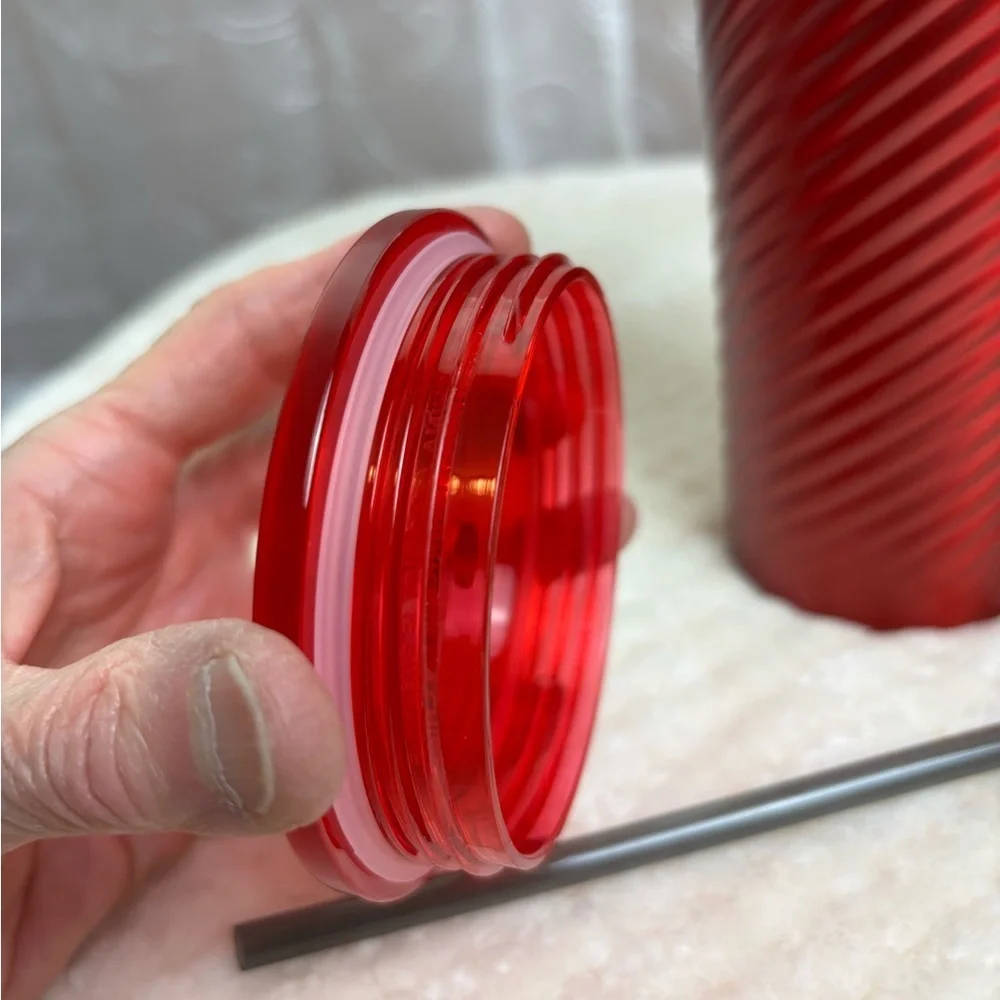 Starbucks Venti 24 oz Stainless Steel Spiral Red Tumbler